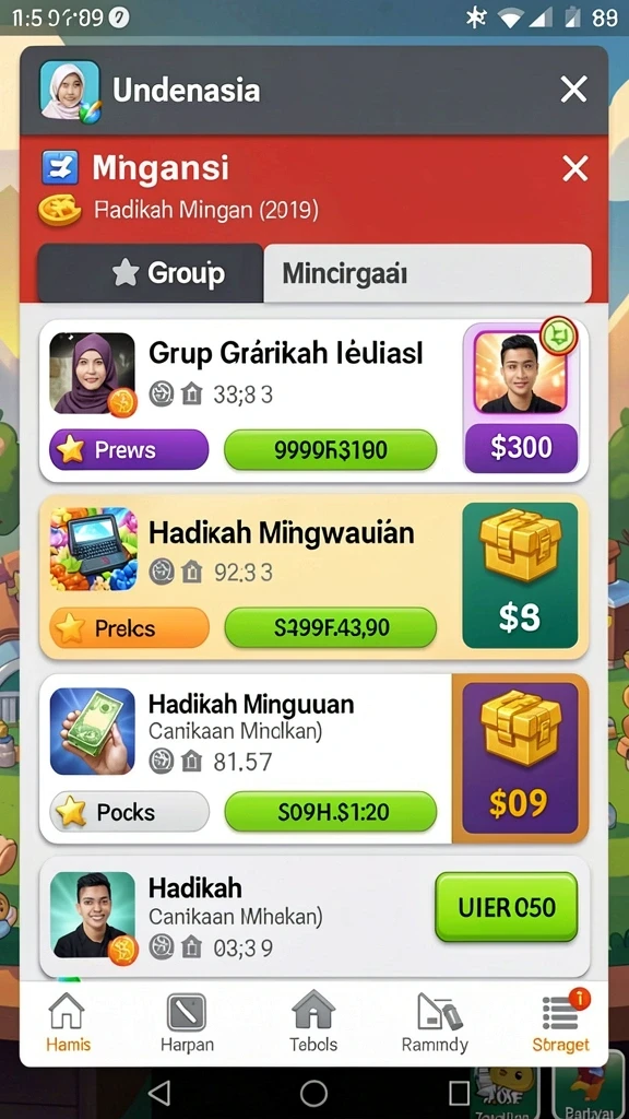 api77 - Variasi karakter dan level yang beragam.
